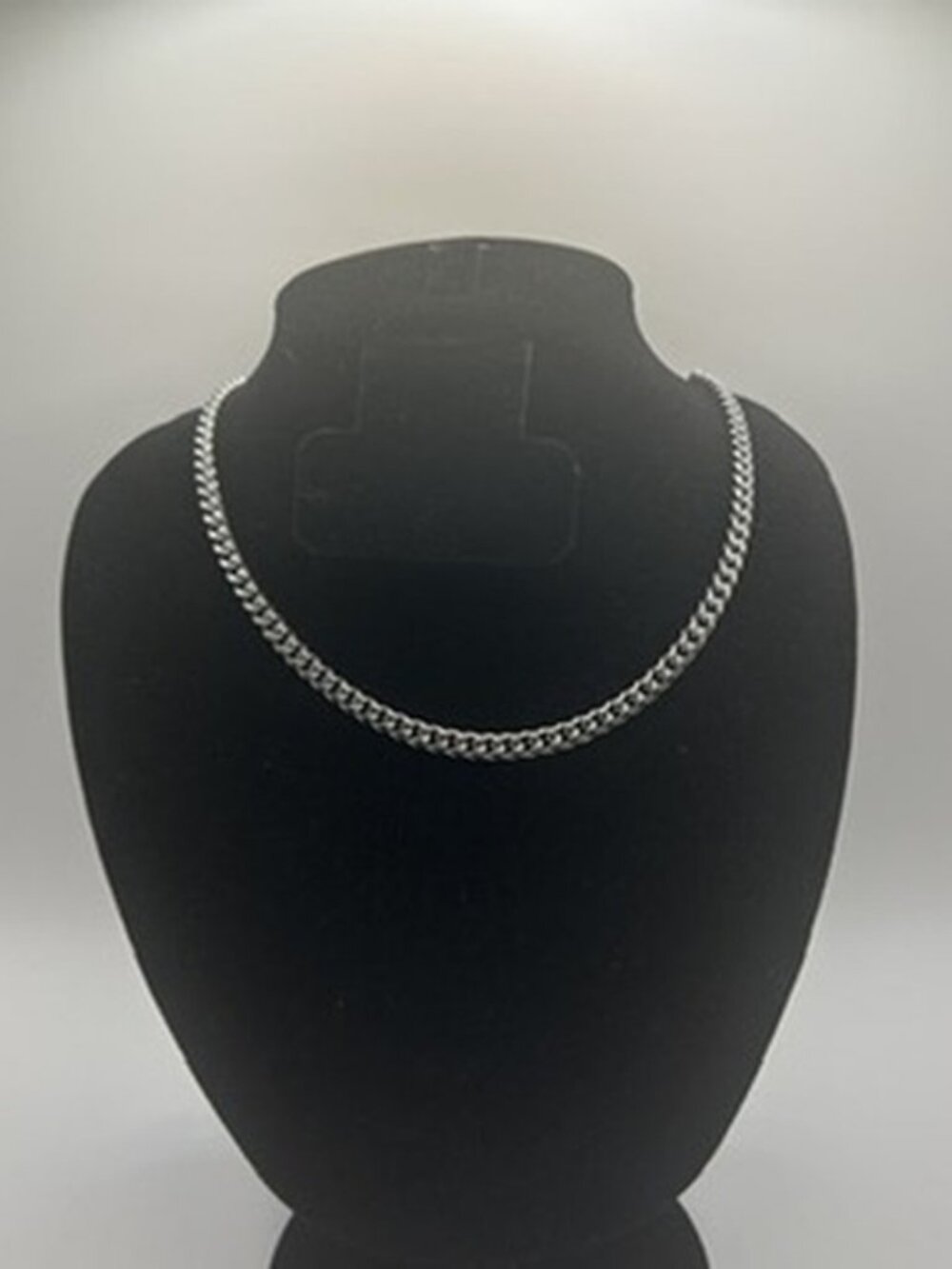 Real Silver Cuban Chain 5mm 18 Inch Womens Waterproof Stainless Steel Plated